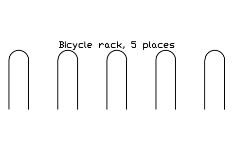 Bicycle rack, 5 places 심볼 미리보기, 블록 PKG_BIKE_RACK