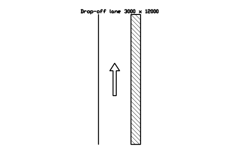 Drop-off lane 3000 x 12000 심볼 미리보기, 블록 PKG_DROPOFF