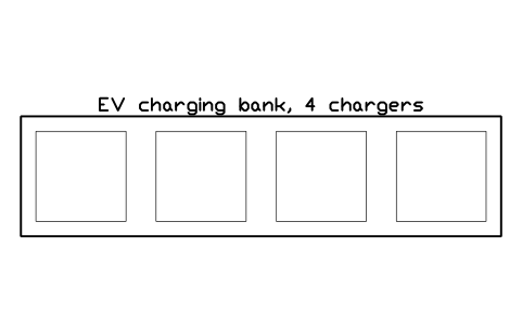 EV charging bank, 4 chargers 심볼 미리보기, 블록 PKG_EV_BANK