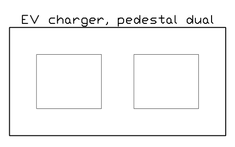 EV charger, pedestal dual 심볼 미리보기, 블록 PKG_EV_DUAL