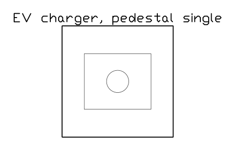 EV charger, pedestal single 심볼 미리보기, 블록 PKG_EV_PEDESTAL