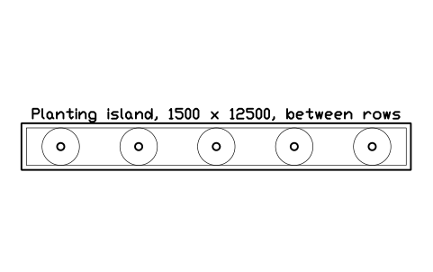Planting island, 1500 x 12500, between rows 심볼 미리보기, 블록 PKG_ISLAND_MID