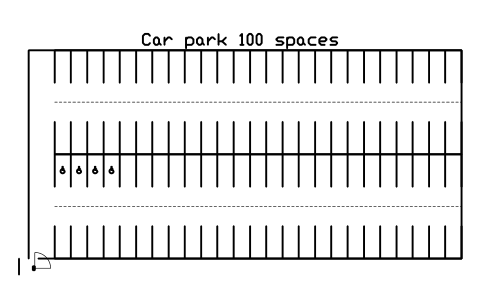 Car park 100 spaces 심볼 미리보기, 블록 PKG_LOT_100