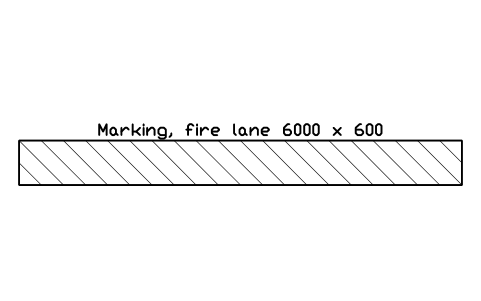 Marking, fire lane 6000 x 600 심볼 미리보기, 블록 PKG_MARK_FIRELANE