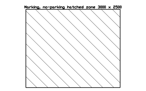 Marking, no-parking hatched zone 3000 x 2500 심볼 미리보기, 블록 PKG_MARK_NOPARK