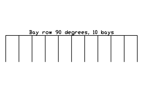 Bay row 90 degrees, 10 bays 심볼 미리보기, 블록 PKG_ROW_90_10