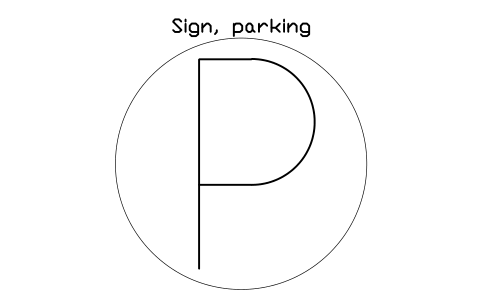 Sign, parking 심볼 미리보기, 블록 PKG_SIGN_P