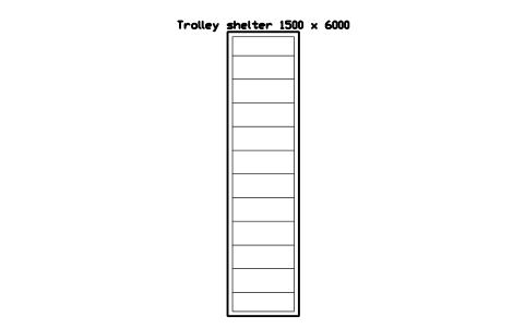 Trolley shelter 1500 x 6000 심볼 미리보기, 블록 PKG_TROLLEY_SHELTER