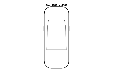 Car 1800 x 4500 심볼 미리보기, 블록 PKG_VEH_CAR