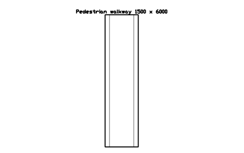Pedestrian walkway 1500 x 6000 심볼 미리보기, 블록 PKG_WALKWAY