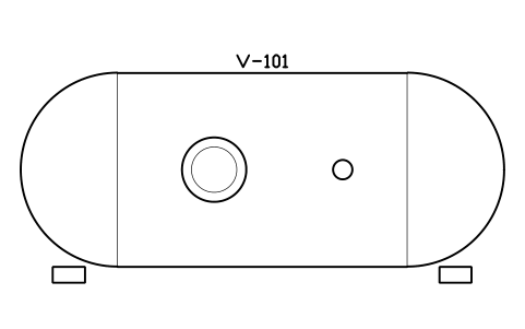 Preview of the Horizontal vessel, 3000 L symbol, block PHM_TANK_HORIZONTAL