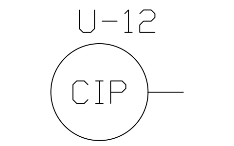 Preview of the CIP supply and return point symbol, block PHM_UTILITY_CIP