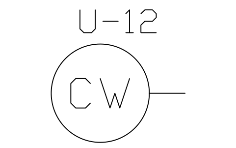 Preview of the Chilled water point symbol, block PHM_UTILITY_CW