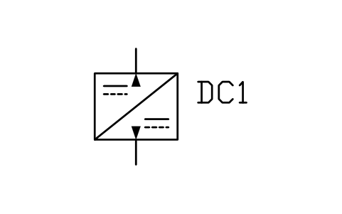 Vorschau des Symbols DC/DC converter, bidirect., Block PVS_DCDC_BI