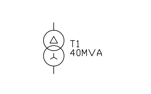 Vorschau des Symbols Step-up transformer, Dyn, Block PVS_TX_DYN