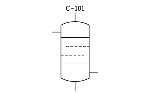 Column, staggered baffle trays sembolünün önizlemesi, blok PID_COLUMN_BAFFLE
