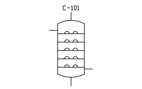 Column, bubble cap trays sembolünün önizlemesi, blok PID_COLUMN_BUBBLE_CAP