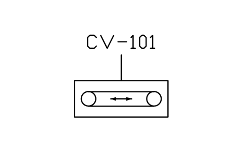 Conveyor, belt type, reversible sembolünün önizlemesi, blok PID_CONVEYOR_REVERSIBLE