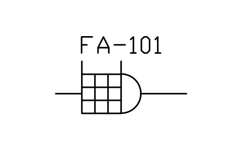 Flame arrestor, fire + detonation sembolünün önizlemesi, blok PID_FLAME_ARRESTOR_FIRE_DET