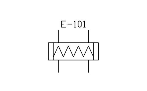 Heat exchanger, coil tubes sembolünün önizlemesi, blok PID_HX_COIL