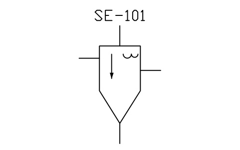 Separator, wet scrubber sembolünün önizlemesi, blok PID_SEP_SCRUBBER_WET
