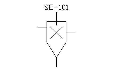 Separator, venturi scrubber sembolünün önizlemesi, blok PID_SEP_VENTURI