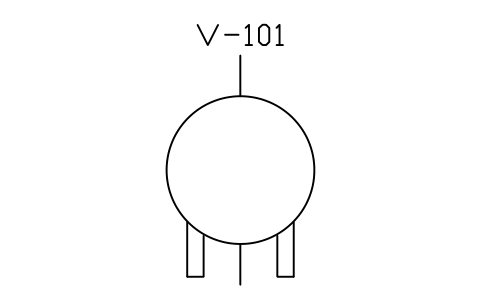 Spherical vessel on legs sembolünün önizlemesi, blok PID_SPHERE_LEGS