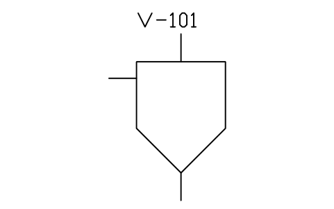 Closed tank, conical bottom sembolünün önizlemesi, blok PID_TANK_CONE_BOTTOM