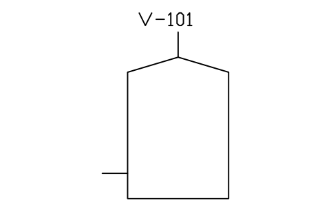 Tank, conical roof, flat bottom sembolünün önizlemesi, blok PID_TANK_CONE_ROOF