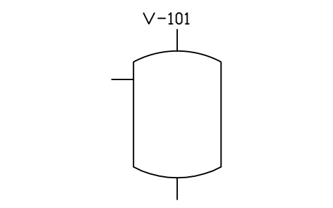 Tank, vessel with dished ends sembolünün önizlemesi, blok PID_TANK_DISHED_ENDS