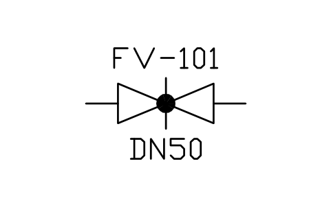 Valve, butterfly type (form 1) sembolünün önizlemesi, blok PID_VALVE_BUTTERFLY_1