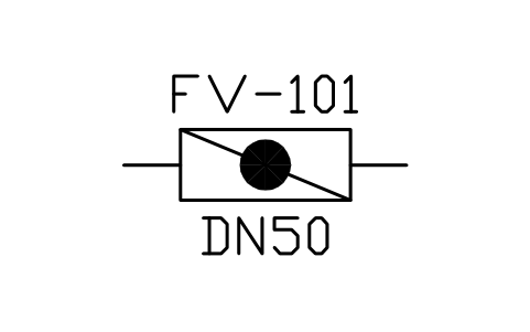 Valve, butterfly type (form 2) sembolünün önizlemesi, blok PID_VALVE_BUTTERFLY_2