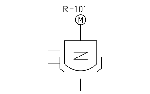Jacketed vessel with agitator sembolünün önizlemesi, blok PID_VESSEL_AGITATED_JACKET