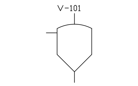 Vessel, dished roof, cone bottom sembolünün önizlemesi, blok PID_VESSEL_DISHED_CONE