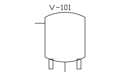 Vessel, dished ends, legs sembolünün önizlemesi, blok PID_VESSEL_LEGS