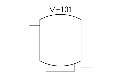 Vessel, dished ends, skirt sembolünün önizlemesi, blok PID_VESSEL_SKIRT