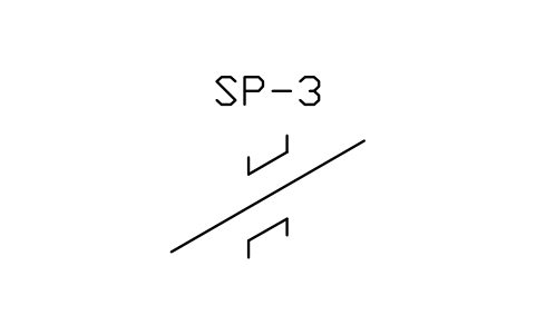 Preview of the Pipe guide, along X symbol, block PIS_GUIDE_X