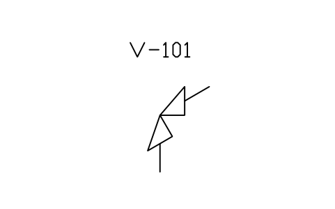Preview of the Angle valve, up to X symbol, block PIS_VALVE_ANGLE_Z_X