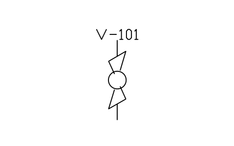 Preview of the Ball valve, vertical symbol, block PIS_VALVE_BALL_Z
