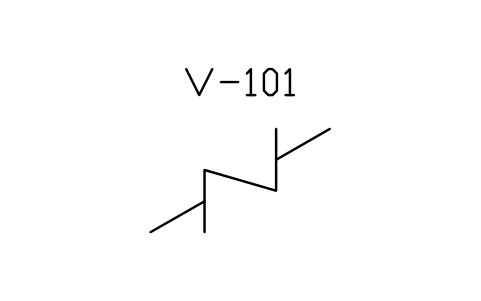 Preview of the Butterfly valve, along X symbol, block PIS_VALVE_BUTTERFLY_X