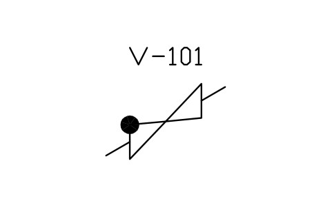 Preview of the Check valve, along X symbol, block PIS_VALVE_CHECK_X