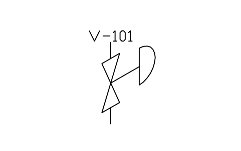 Preview of the Control valve, diaphragm, vertical symbol, block PIS_VALVE_CONTROL_Z