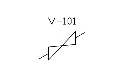 Preview of the Gate valve, along X symbol, block PIS_VALVE_GATE_X