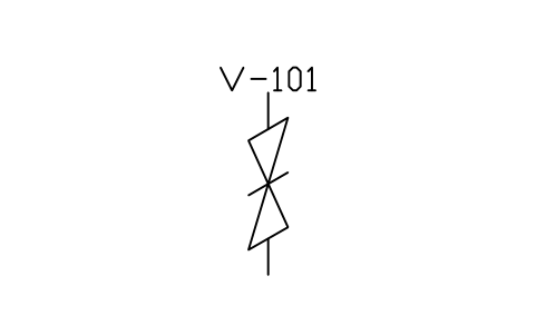 Preview of the Gate valve, vertical symbol, block PIS_VALVE_GATE_Z