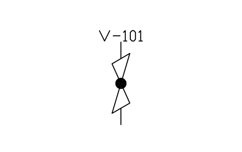 Preview of the Globe valve, vertical symbol, block PIS_VALVE_GLOBE_Z
