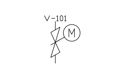 Preview of the Gate valve, motor actuator, vertical symbol, block PIS_VALVE_MOTOR_GATE_Z