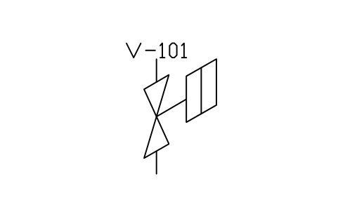 Preview of the Valve, piston actuator, vertical symbol, block PIS_VALVE_PISTON_Z