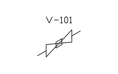 Preview of the Plug valve, along X symbol, block PIS_VALVE_PLUG_X