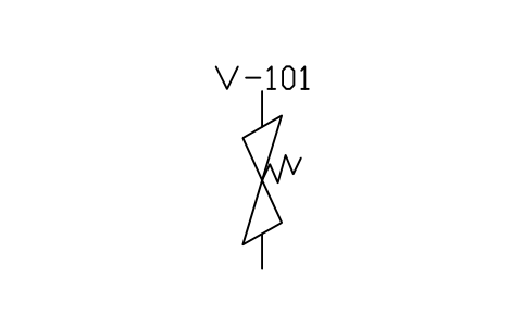 Preview of the Safety valve, spring loaded, vertical symbol, block PIS_VALVE_SAFETY_Z