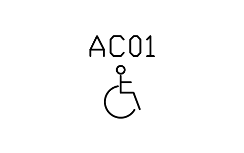 Accessibility symbol (wheelchair) sembolünün önizlemesi, blok ARCH_ISA_WHEELCHAIR